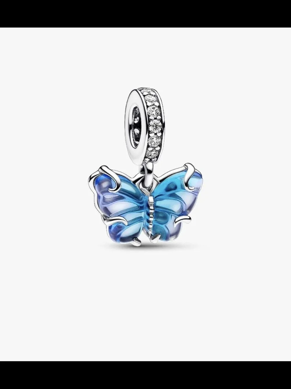 Pandora Blue Murano Glass Butterfly Dangle Charm 792698C01Sterling silver